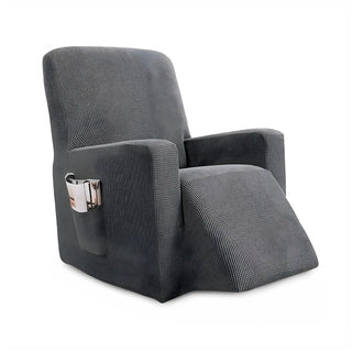 Majestique - Housse de fauteuil relax en Jacquard Gris clair sur fond gris