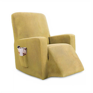 Majestique - Housse de fauteuil relax en Jacquard Jaune sur fond gris