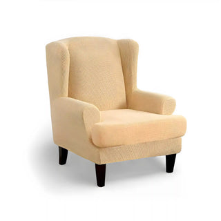 Allure - Housse de fauteuil crapaud en Jacquard Crème sur fond gris