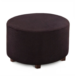 Jubilee - Housse de pouf en Jacquard Brun foncé sur fond gris