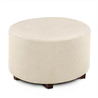 Jubilee - Housse de pouf en Jacquard Beige sur fond gris