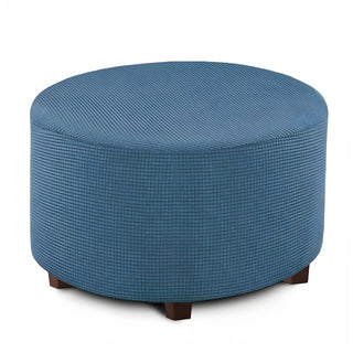 Housse de pouf en Jacquard - Jubilee Bleu sur fond gris