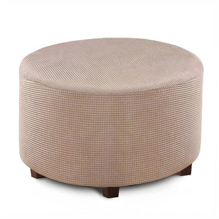 Jubilee - Housse de pouf en Jacquard Brun clair sur fond gris