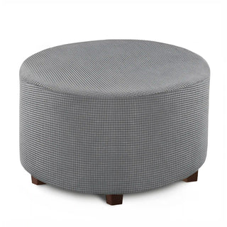 Jubilee - Housse de pouf en Jacquard Brun clair sur fond gris