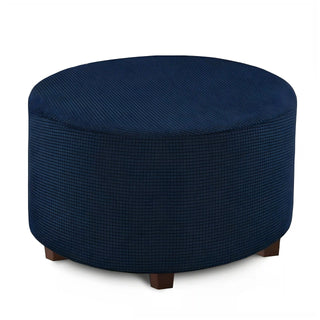 Jubilee - Housse de pouf en Jacquard Bleu marine sur fond gris