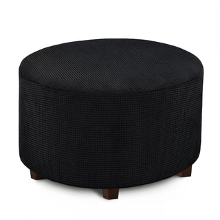 Housse de pouf en Jacquard - Jubilee Noir sur fond gris