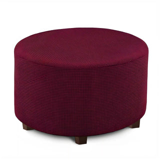 Jubilee - Housse de pouf en Jacquard Bordeaux sur fond gris