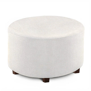 Housse de pouf en Jacquard - Jubilee Blanc sur fond gris