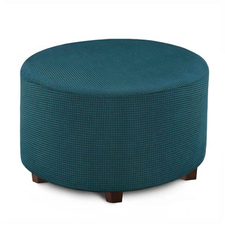 Housse de pouf en Jacquard - Jubilee Bleu canard sur fond gris