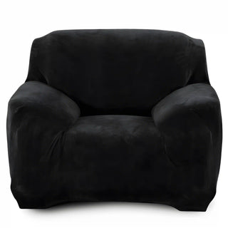 Housse de fauteuil classique en Velours - Veradelle Noir sur fond gris