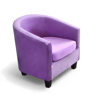 Royale - Housse de fauteuil arrondi en velours Lila sur fond gris