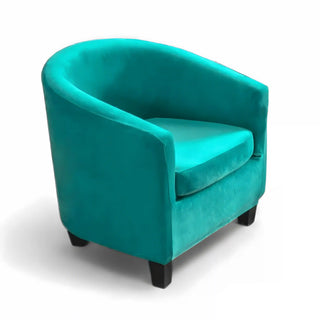 Housse de Fauteuil Crapaud en velours - Renia Vert opaline sur fond gris