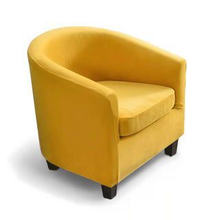 Housse de Fauteuil Crapaud en velours - Renia Jaune sur fond gris