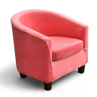 Housse de Fauteuil Crapaud en velours - Renia rose sur fond gris