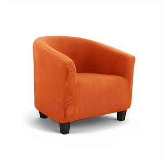 Royale - Housse de fauteuil arrondi en Jacquard Orange sur fond gris