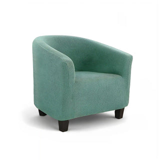 Royale - Housse de fauteuil arrondi en Jacquard Vert sur fond gris