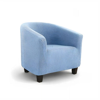 Housse de Fauteuil Crapaud en Jacquard - Dynastie Bleu ciel sur fond gris