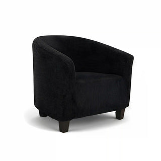 Royale - Housse de fauteuil arrondi en Jacquard Noir sur fond gris