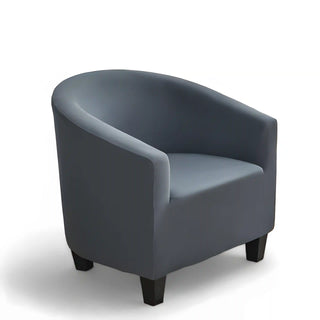 Housse de Fauteuil Crapaud lisse - Prestige Gris foncé sur fond gris