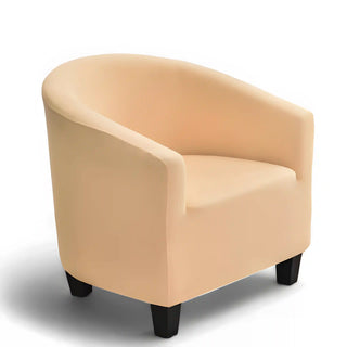 Royale - Housse de fauteuil arrondi lisse Beige sur fond gris