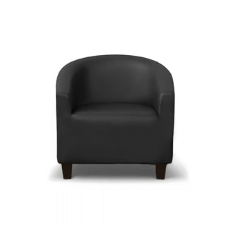 Housse de Fauteuil Crapaud en Simili Cuir - Aristocrate Noir sur fond gris