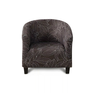 Royale - Housse de fauteuil arrondi Design Brun sur fond gris