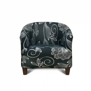 Housse de Fauteuil Crapaud Design - Royale Brun sur fond gris