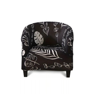 Royale - Housse de fauteuil arrondi Design Noir sur fond gris