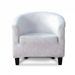 Royale - Housse de fauteuil arrondi Design Gris Clair sur fond gris