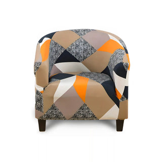 Royale - Housse de fauteuil arrondi Design Orange sur fond gris