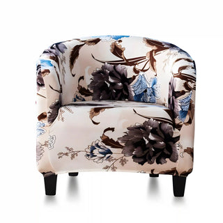 Housse de Fauteuil Crapaud Design - Royale Brun Clair sur fond gris