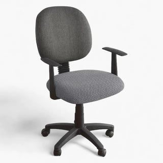 Zenith - Housse de siège de chaise de bureau en Jacquard Gris clair sur fond gris