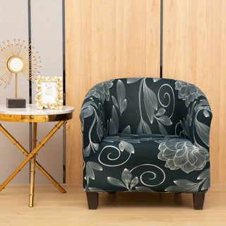 Royale - Housse de fauteuil arrondi Design Brun sur fond gris