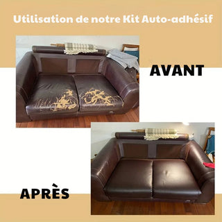 Nola - Kit de Réparation auto-adhésif en Simili Cuir sur fond gris