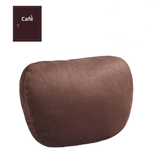 Mona - Coussin d'Appuie Tête en Velours Café sur fond gris