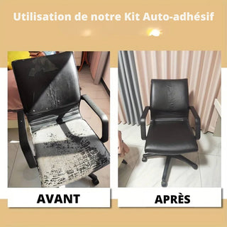 Nola - Kit de Réparation auto-adhésif en Simili Cuir sur fond gris