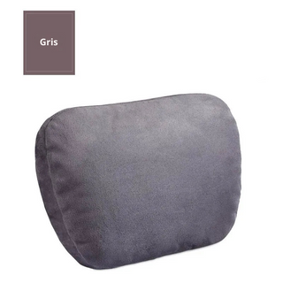 Mona - Coussin d'Appuie Tête en Velours Gris sur fond gris