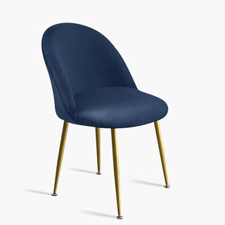 Splendor - Housse de chaise bec de canard en Velours Bleu Foncé sur fond gris