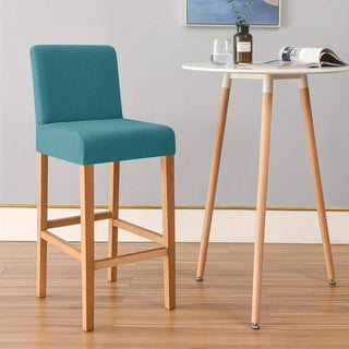 Adagio - Housse de tabouret de bar en Jacquard Bleu Turquoise sur fond gris