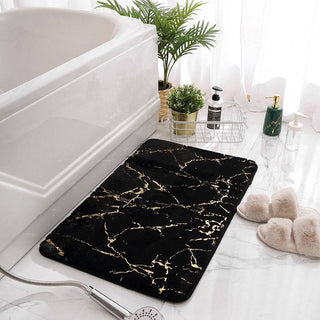 Velvetia - Tapis de Salle de Bain Noir sur fond gris