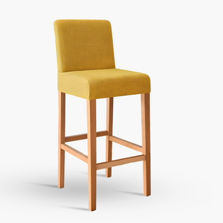 Adagio - Housse de tabouret de bar en Jacquard Jaune sur fond gris