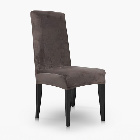 Laura - Housse de chaise classique en Velours sur fond gris