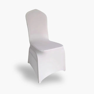 Housse de Chaise de Mariage - Charme Blanc sur fond gris