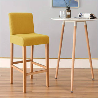 Adagio - Housse de tabouret de bar en Jacquard Jaune sur fond gris