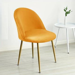 Housse de chaise bec de canard en Velours - Splendor Jaune sur fond gris