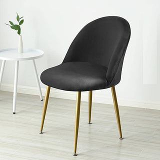 Splendor - Housse de chaise bec de canard en Velours Noir sur fond gris