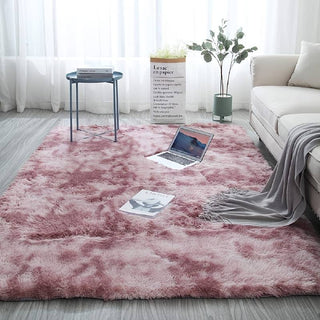 Velvetia - Tapis de Salon Rose sur fond gris