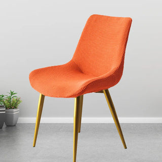 Housse de chaise de salle à manger en Jacquard - Fantasia Orange sur fond gris