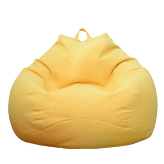 Housse de Pouf - Ornamento Jaune sur fond gris