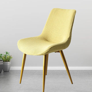 Housse de chaise de salle à manger en Jacquard - Fantasia Jaune clair sur fond gris